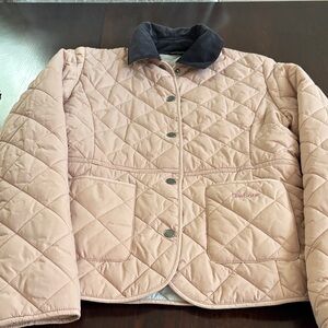 Barbour Blush Quilted Jacket with Dark Collar